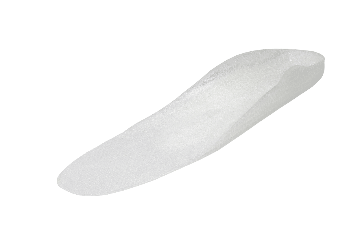 Ansicht einer 3D-gedruckten Einlage von schräg vorne.